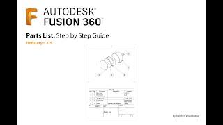 Fusion 360 | Parts List Tutorial