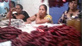 Madgaon  Goa Indoor Market  | Goan sausages - choris for sale in Margao market | मडगाम इनडोर बाजार