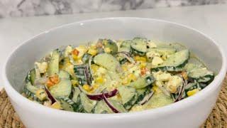 The Most Delicious And Creamy Cucumber Salad Recipe | #cucumbersalad