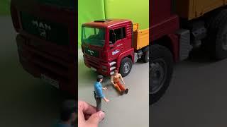 The Construction Site Incident. #Bruder Police and Ambulance Rescue Dump Truck Driver #shorts