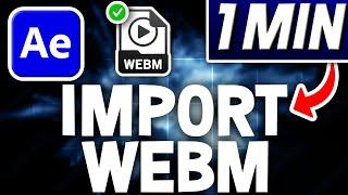 How To Import WebM Files In After Effects | Quick Tutorial