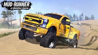 Spintires: MudRunner - FORD F-350 2021 Trail Driving Sand Dunes