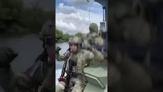 ️#Russian #spetsnaz using a Raptor boat on a river Kherson region, captured  #Ukrainian officer