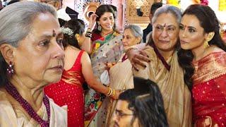 Jaya Bachchan,Shweta Bachchan Meet Rani Mukherji At North Bombay Sarbojanin Durga Puja 2024