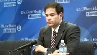Marco Rubio talks to the Miami Herald Editorial Board