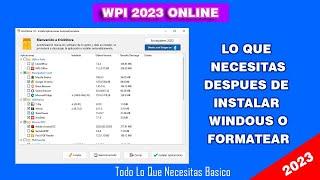 LO QUE NECESITAS DESPUÉS DE INSTALAR  WINDOUS | WPI 2023 FACIL Y RAPIDO DESCARGA