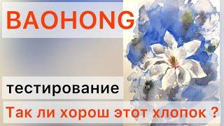 Бумага BAOHONG. Хлопок.Плюсы и минусы.#акварельдляначинающих #акварельнаяживопись