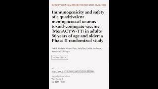 Immunogenicity and safety of a quadrivalent meningococcal tetanus toxoid-conjugate va... | RTCL.TV