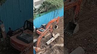 Excavator busy at construction site #excavator #construction #megamachine