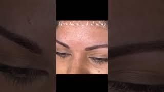 Microblading and shading or combination brow is great for those with oily skin or sparse areas