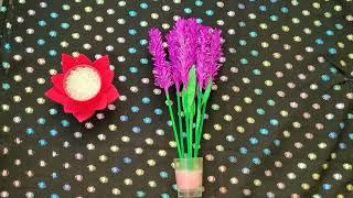 Lavender flower making with crepe Paper# Paper craft #Lp  Art & Craft