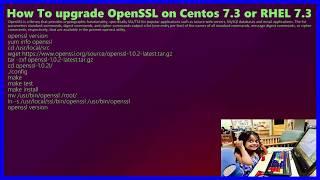 How To upgrade OpenSSL on CentOS 7.3