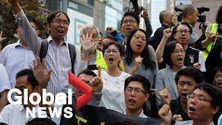 Hong Kong pro-democracy parties celebrate landslide victories that send message to China