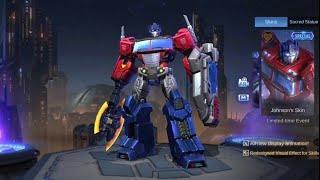 Entrance Animation of Johnson, Optimus Prime (Transformers) Skin - Mobile Legends