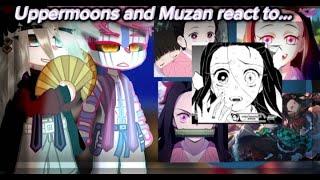 —{Uppermoons and Muzan react to Nezuko 1/1}—{English\/Russia}—