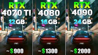 RTX 4070 Ti vs RTX 4080 vs RTX 4090 - Test in 8 Games