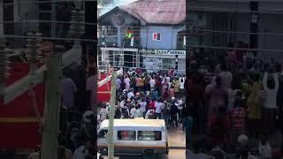Civilians were forced to take over firefighting efforts from Ghana National Fire Service