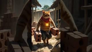 Brick by Brick with Mr. Meow #shortsfeed #shortsvideo #shorts #ytshorts #cat #ai #cartoon #workers