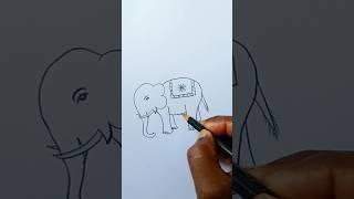 elephant drawing/how to draw hathi #artwork #sketch #shorts