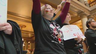 'Protect queer youth' |   Protestors oppose LGBTQ-targeted bills