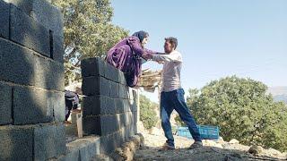 Digging the ground and building a strong house for a nomadic family