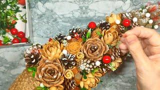 DIY Christmas tree made of natural materials. It is very easy to make it.