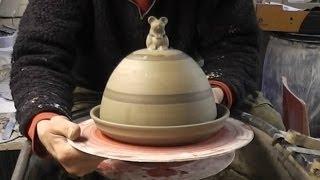 Throwing Making a Pottery Cheese Bell & Plate on the Wheel