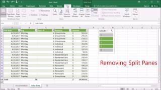 525 Removing Split Panes in Excel 2016