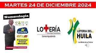 " LOTERÍA CRUZ ROJA Y HUILA  JC NUMEROLOGIA RESULTADOS LOTERIAS Y CHANCES Martes 24 Diciembre 2024