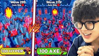 DR4GONS THỬ ĐẶT 100 HYPER UPGRADED TITAN vs 100 AXE UPGRADED TITAN TRONG TOILET TOWER DEFENSE