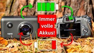 Akku-Probleme gelöst: Llano Powerbank & Ladegerät für Canon EOS R8, RP & Co