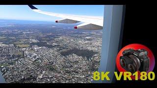 8K VR180 BNE TAXI AND TAKEOFF FROM BRISBANE INTERNATIONAL AIRPORT 3D (Travel Videos/ASMR/Music)