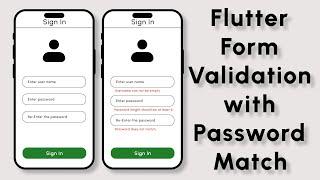 Flutter Form Validation & Password Match