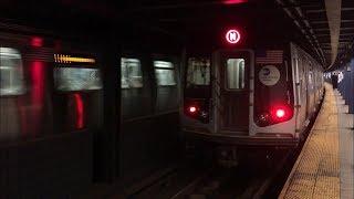 IND Queens Blvd Line: (E) (F) Exp and (M) (R) Lcl Trains @ Woodhaven Blvd (R46, R160)