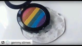 Слаймы с косметикой АСМР видео/Попробуй не залипнуть/Make up slime ASMR video/Satisfying Slime.