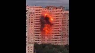 Russian drone explodes in strike on Kyiv apartment building