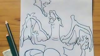 How To Draw A Charizard Pokemon Chanmeleon viksik roop -ART BY SAHIL ️