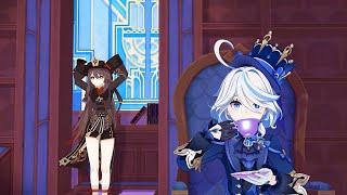 Furina chilling with Hu Tao [Genshin Animation]