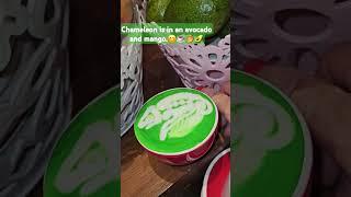 A chameleon is chilling in an avocado and mango fruit!  #Chameleon#Avocado#Mango#Fruits #Reptile