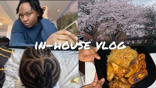 In-house vlog: stressful week, making my daughters hair, cooking dinner.