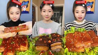 ASMR MUKBANG Eating Pork food show , boiled pork meats food yummy style show