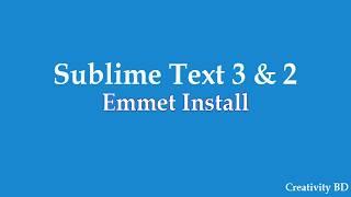 How to install emmet on sublime text 3 & 2