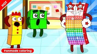 NB 10 Looks So Fabulous With Gemstones | Numberblocks Fanmade Coloring Story