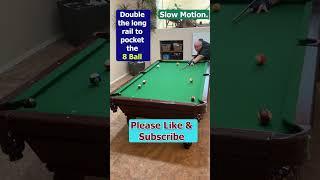 8 BALL 2 RAIL KICK IN SLOW-MO  #billiardtricks #shorts #trickshot #trickshots