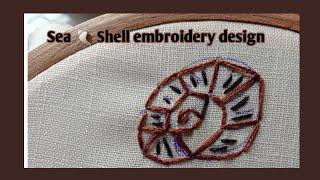 Sea Shell embroidery design for beginners|Hand embroidery for beginners