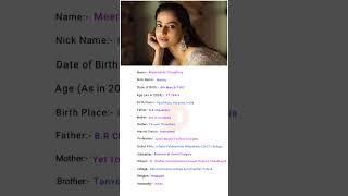 Beautiful Actress Meenakshi Chaudhary (2024) Biography #shorts #shortsfeed #youtubeshorts