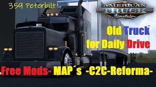 ATS 1.49 | Peterbilt 359 AeroCap Old Truck | Drive Wyoming to South Dakota | MGS Drive