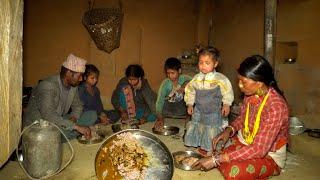 dharme brother's family cooking eating in their village house || Rural Nepal ||