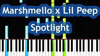 Marshmello x Lil Peep - Spotlight EASY Piano Tutorial