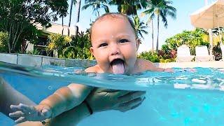 Funniest Moment Go Swimming Of Baby - Funny Baby Videos